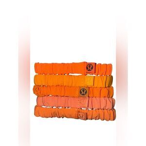 5 Lululemon Skinny Scrunchies Various Orange Hair Ties 3 NWOT and 2 Tried On